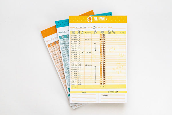 Ultimate Baby Tracker Notepad™ (Teal, Orange + Yellow 3-Pack)